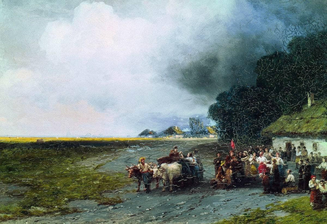 Wedding in Ukraine by Ivan Aivazovsky — hand-painted landscape oil painting reproduction on canvas