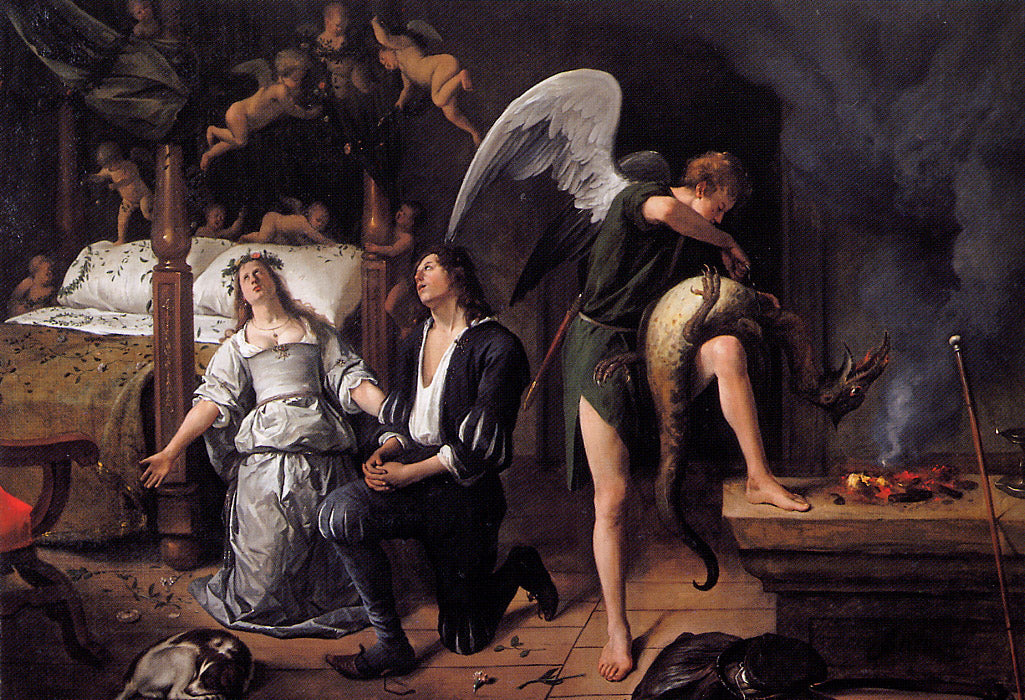 The wedding night of Tobias and Sarah - Jan Steen