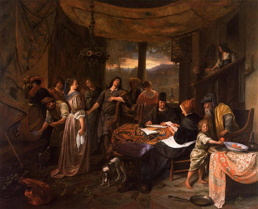 Wedding of Tobias and Sarah by Jan Steen — hand-painted cultural oil painting reproduction on canvas