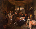 Wedding of Tobias and Sarah by Jan Steen — religion oil painting wall art, Baroque