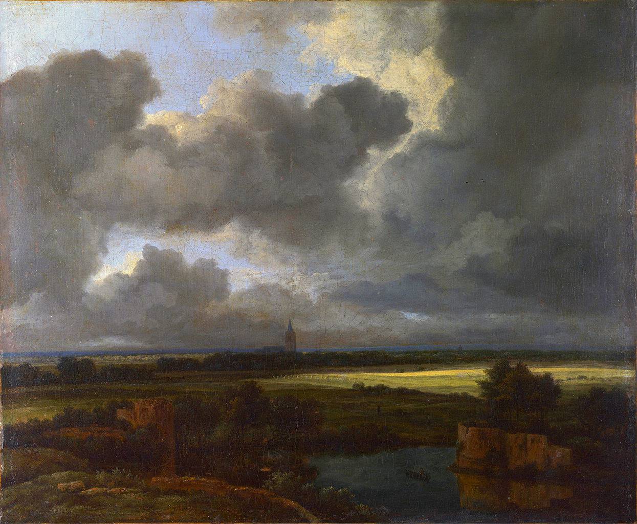 Landscape with Ruined Castle and Church - Jacob van Ruisdael