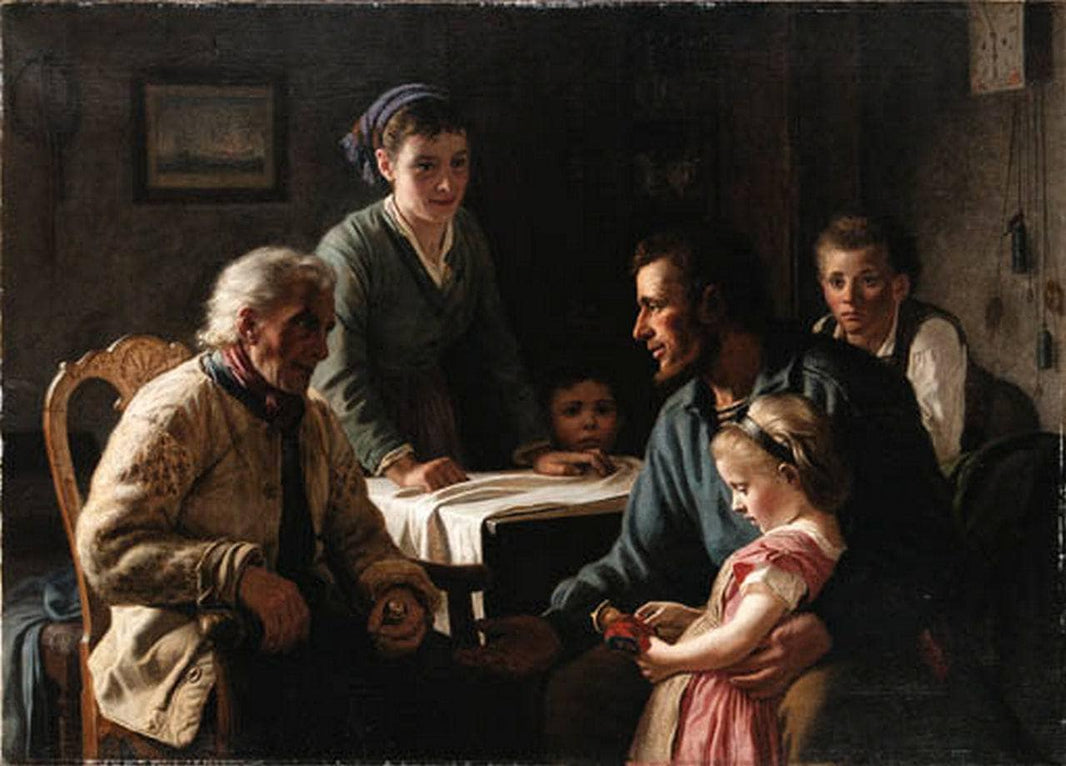 A family gathering by Wenzel Tornøe — hand-painted portrait oil painting reproduction on canvas