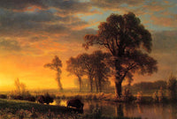 Western Kansas by Albert Bierstadt — hand-painted animal oil painting reproduction on canvas
