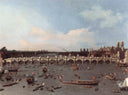 Westminster Bridge from the north on Lord Mayor's Day by Canaletto — hand-painted landscape oil painting reproduction on canvas