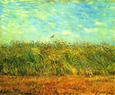 Wheat Field with a Lark by Vincent van Gogh — hand-painted botanical oil painting reproduction on canvas