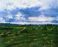 Wheat Fields with Stacks by Vincent van Gogh — hand-painted eco oil painting reproduction on canvas