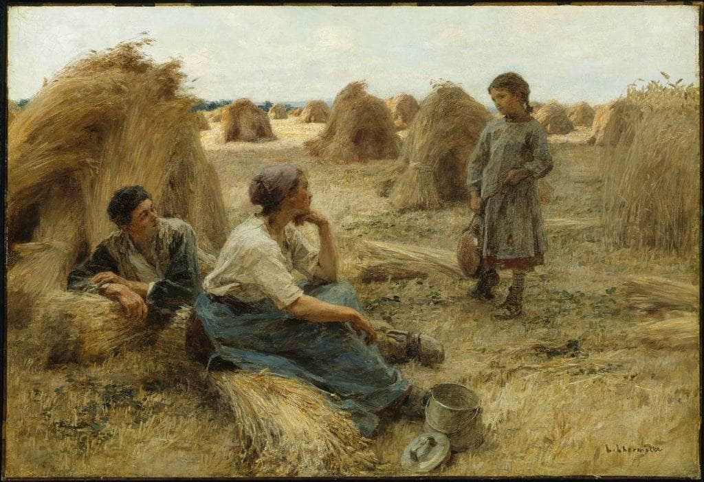 Wheatfield (Noonday Rest) by Léon Augustin Lhermitte — hand-painted landscape oil painting reproduction on canvas