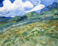 Wheatfield with Mountains in the Background by Vincent van Gogh — hand-painted botanical oil painting reproduction on canvas