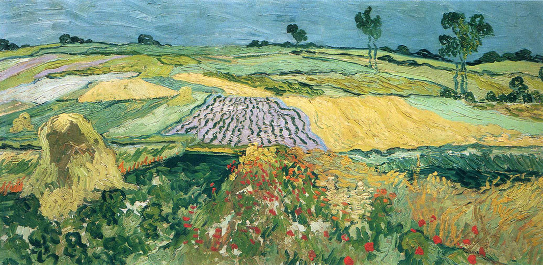 Wheatfields by Vincent van Gogh, hand-painted botanical oil painting reproduction on canvas