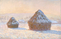 Wheatstacks, Snow Effect, Morning by Claude Monet — hand-painted landscape oil painting reproduction on canvas
