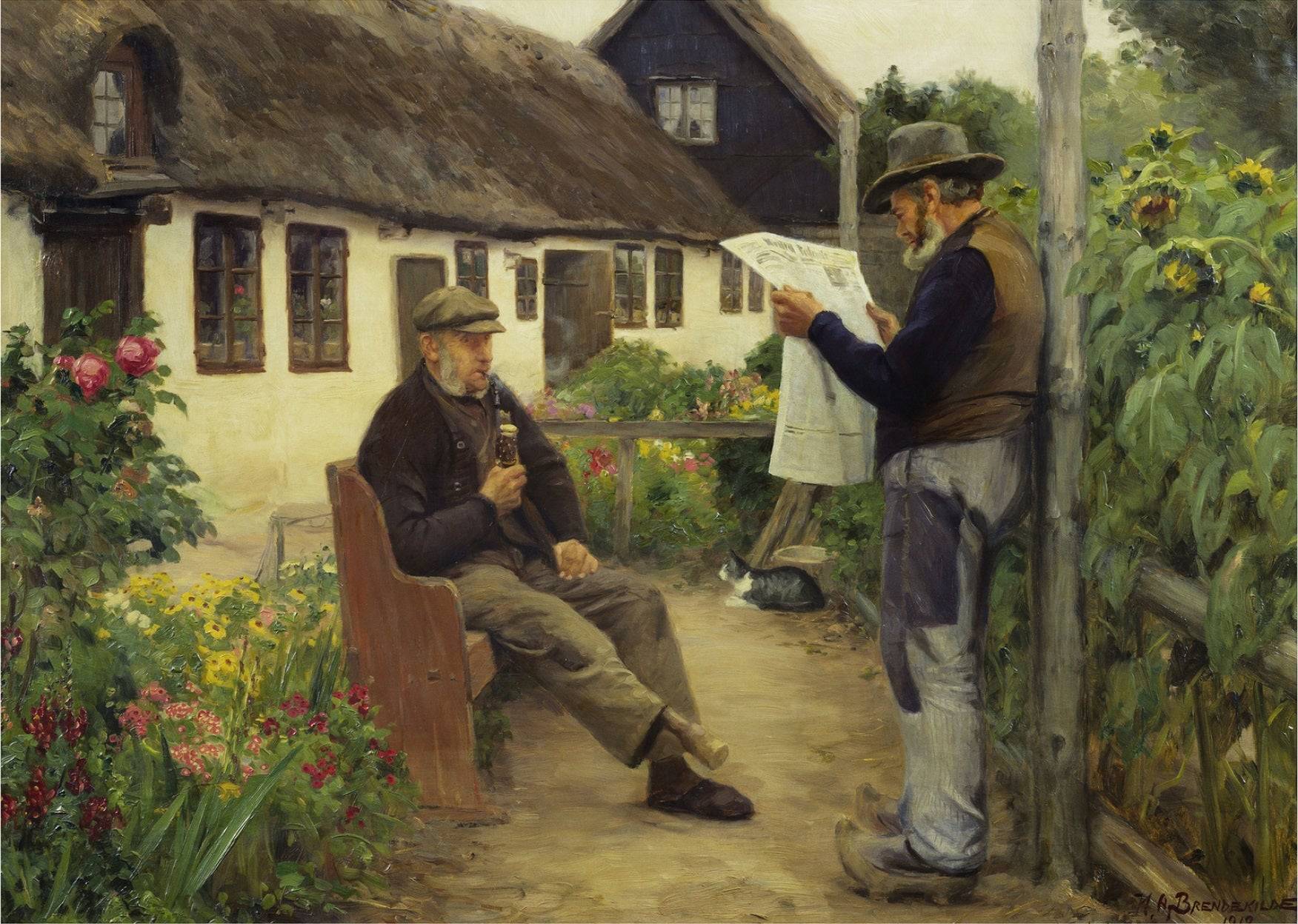 While Reading the Newspaper News - Hans Andersen Brendekilde