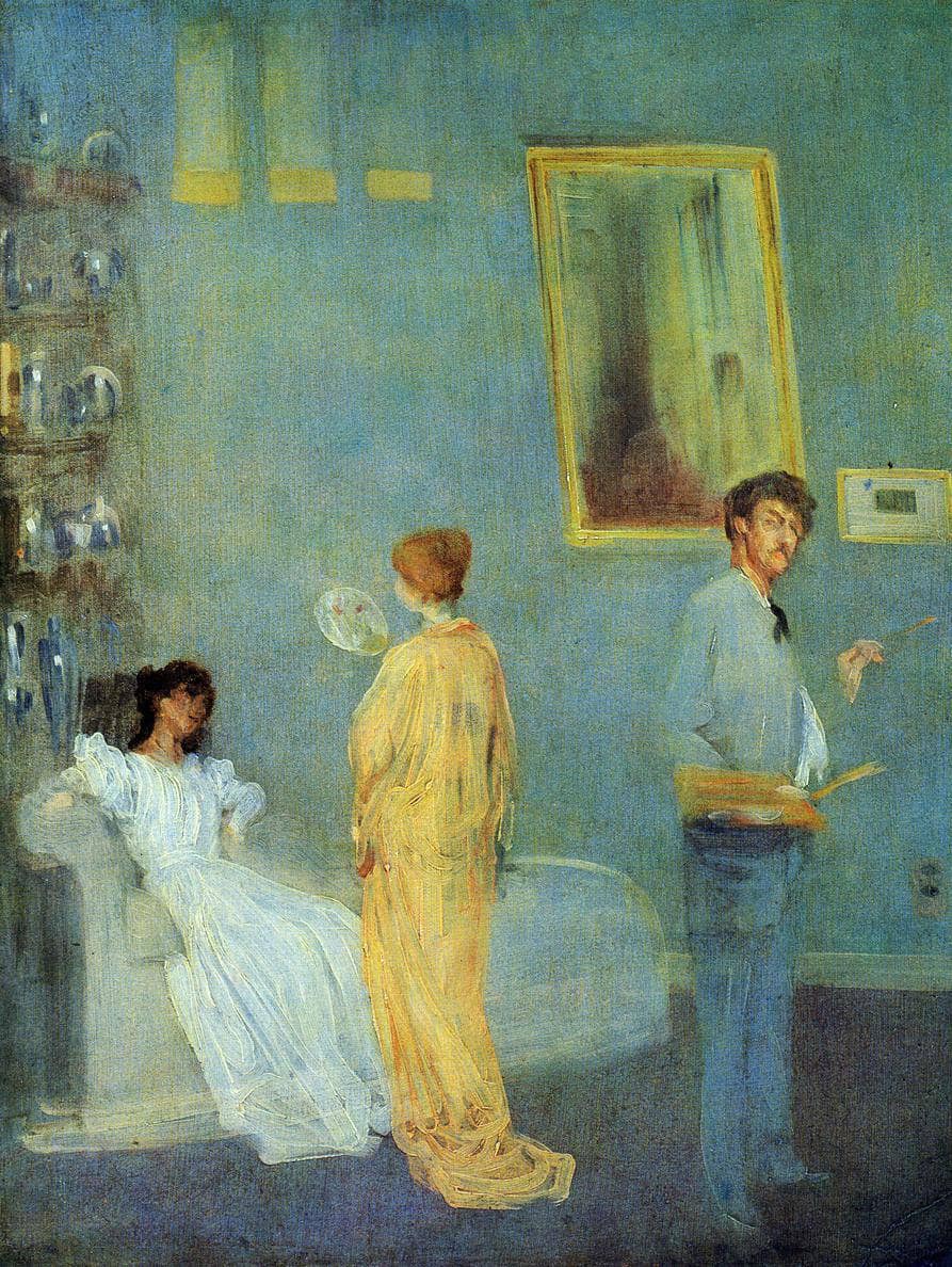 Whistler in his studio by James McNeill Whistler — hand-painted portrait oil painting reproduction on canvas