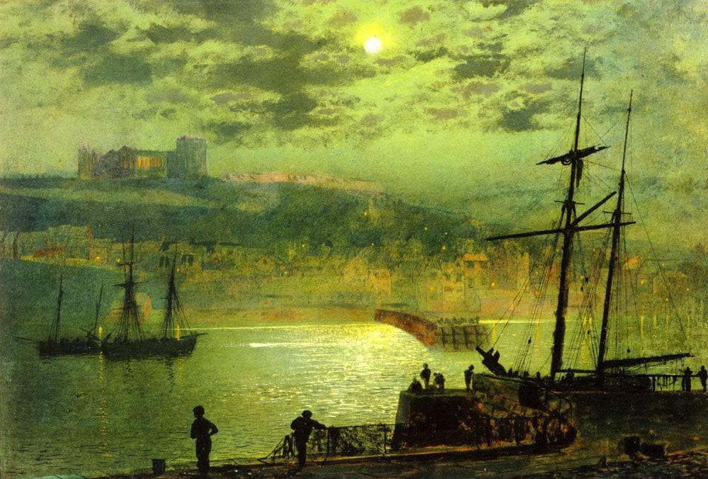 Whitby from Scotch Head by John Atkinson Grimshaw — hand-painted landscape oil painting reproduction on canvas
