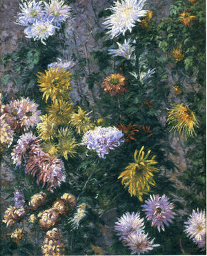 White and Yellow Chrysanthemums - Gustave Caillebotte