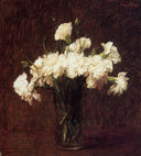 White Carnations by Henri Fantin-Latour — hand-painted botanical oil painting reproduction on canvas
