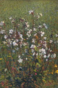 White Flowers in the Field by Henri Martin — hand-painted botanical oil painting reproduction on canvas