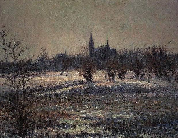 White Frost by Gustave Loiseau — hand-painted botanical oil painting reproduction on canvas