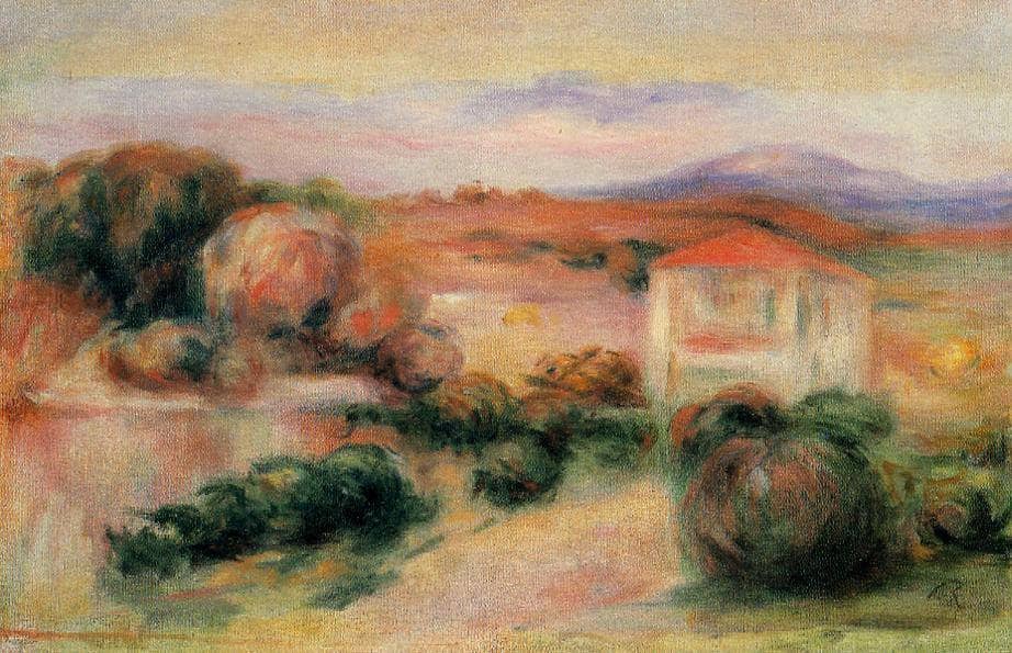 White Houses by Pierre-Auguste Renoir — hand-painted landscape oil painting reproduction on canvas