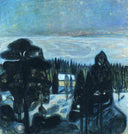 White Night by Edvard Munch — mountain oil painting wall art, Expressionism