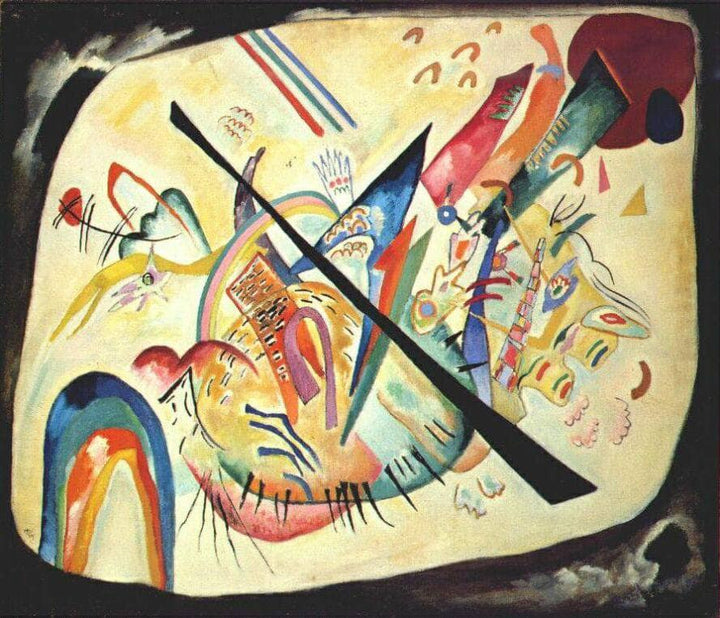 White oval by Wassily Kandinsky — hand-painted abstract oil painting reproduction on canvas