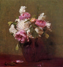 White Peonies and Roses, Narcissus by Henri Fantin-Latour — hand-painted botanical oil painting reproduction on canvas