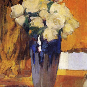 White Roses from the House Garden by Joaquín Sorolla — Oil Painting Reproduction