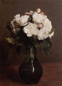 White Roses in a Green Vase by Henri Fantin-Latour — hand-painted botanical oil painting reproduction on canvas