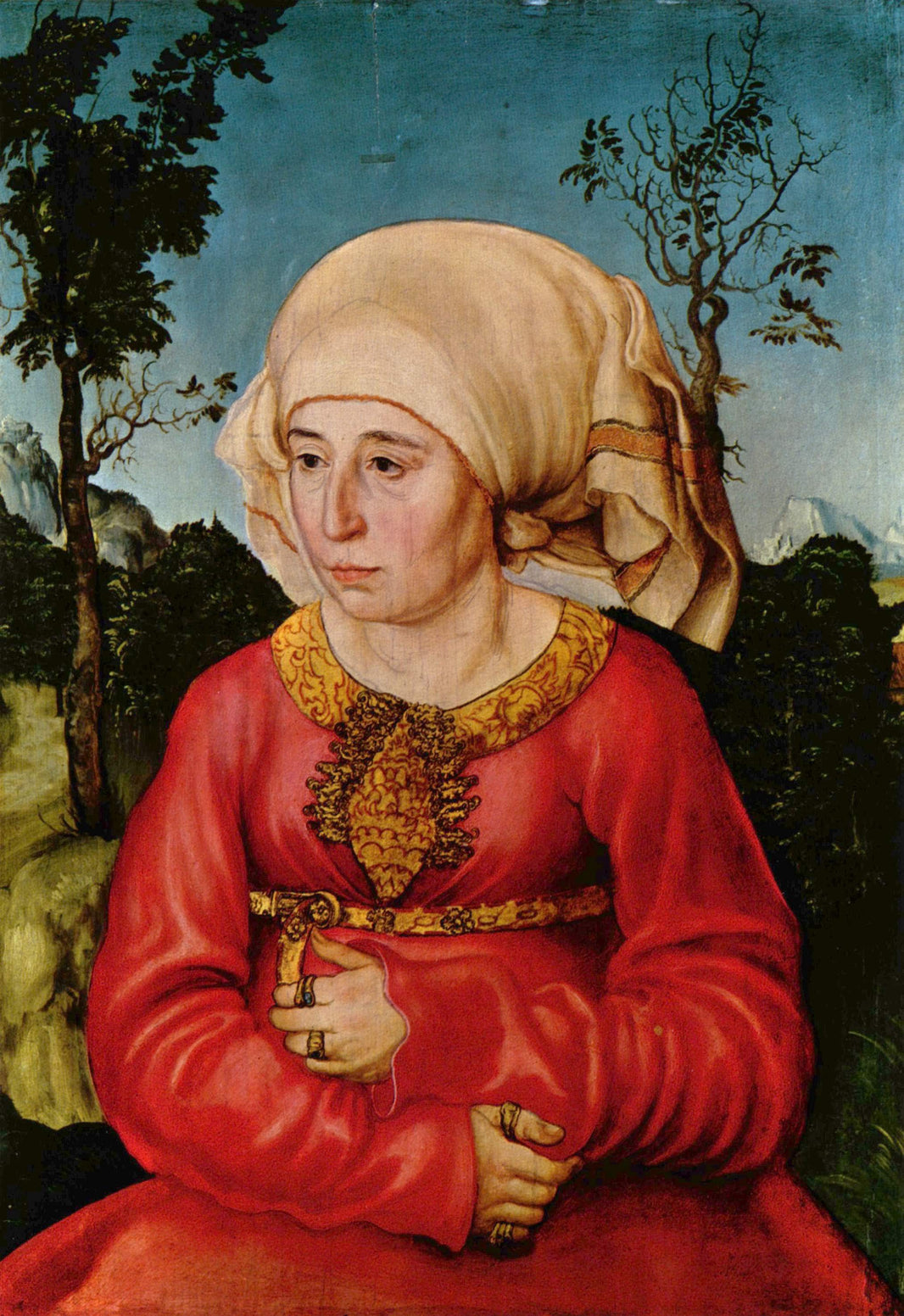 Wife of Dr. Johann Stephan Reuss by Lucas Cranach the Elder — hand-painted portrait oil painting reproduction on canvas