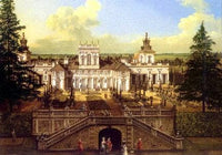 Wilanów Palace seen from the garden by Bernardo Bellotto — hand-painted architectural oil painting reproduction on canvas