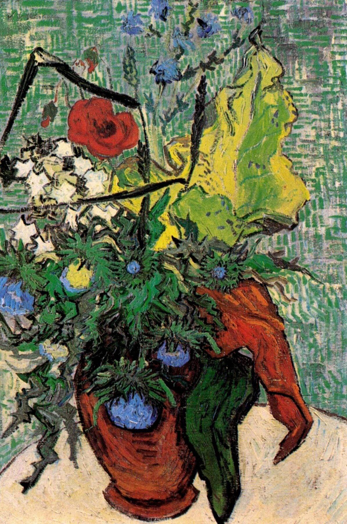 Wild Flowers and Thistles in a Vase - Vincent van Gogh