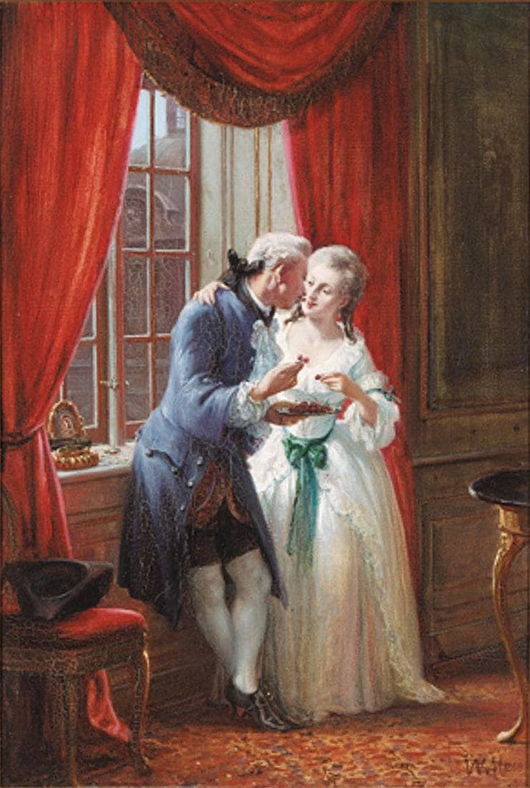 Interior with the crown prince and crown princess of Denmark