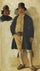 A standing man and the head of a farmer in entryway