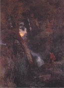 Will-o'-the-wisp by Arnold Böcklin — forest oil painting wall art, Symbolism