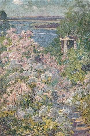 View from the Garden of Stanford White, Looking Toward Crane Neck Point, Long Island by William de Leftwich Dodge — hand-painted botanical oil painting reproduction on canvas