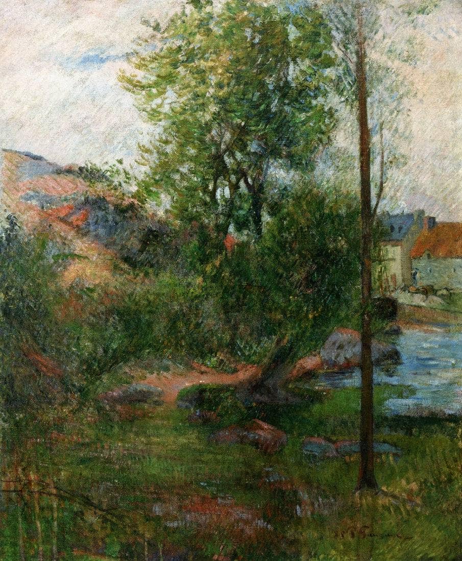 Willow by the Aven by Paul Gauguin — hand-painted botanical oil painting reproduction on canvas