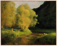 Willows by a Stream by Pascal Dagnan-Bouveret — hand-painted landscape oil painting reproduction on canvas