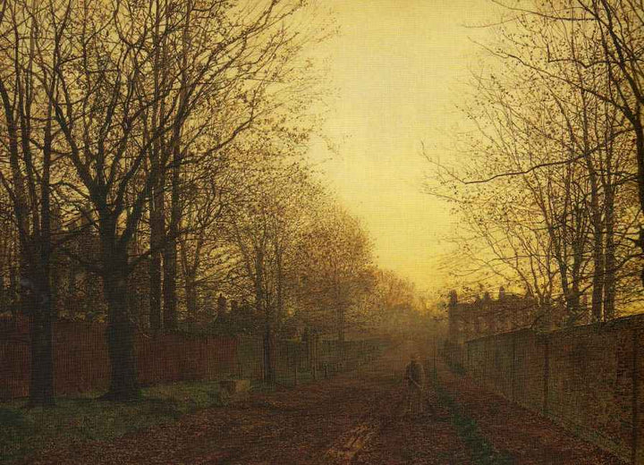 Wimbledon Park, Autumn After Glow by John Atkinson Grimshaw — hand-painted botanical oil painting reproduction on canvas