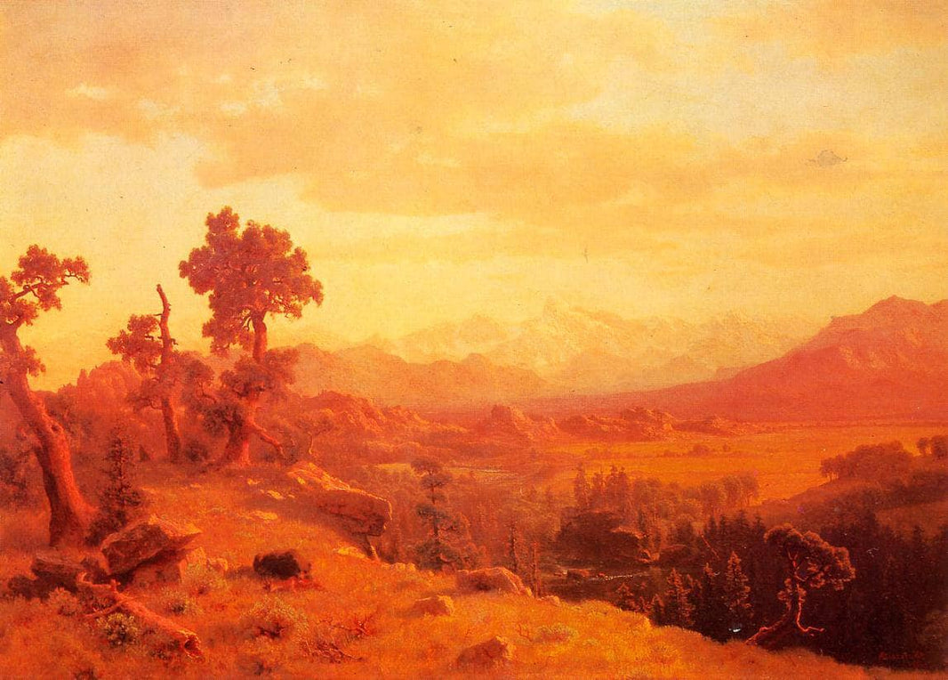 Wind River Country by Albert Bierstadt — hand-painted botanical oil painting reproduction on canvas