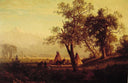 Wind River Mountains Nebraska Territory by Albert Bierstadt — hand-painted botanical oil painting reproduction on canvas