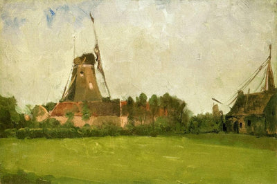 Windmill in the Dutch Countryside in master bedroom