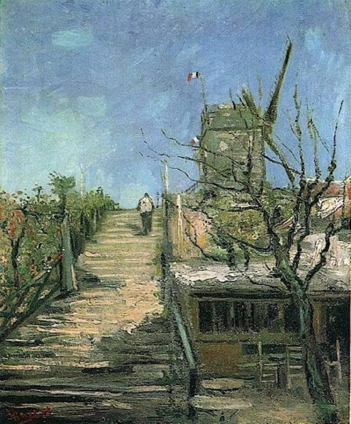 Windmill on Montmartre by Vincent van Gogh — hand-painted botanical oil painting reproduction on canvas