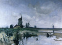 Windmills by John Henry Twachtman — rural oil painting wall art, Impressionism