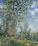Windy Afternoon in May by Alfred Sisley — hand-painted botanical oil painting reproduction on canvas
