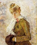 Winter (aka Woman with a Muff) by Berthe Morisot — vintage oil painting wall art, Impressionism