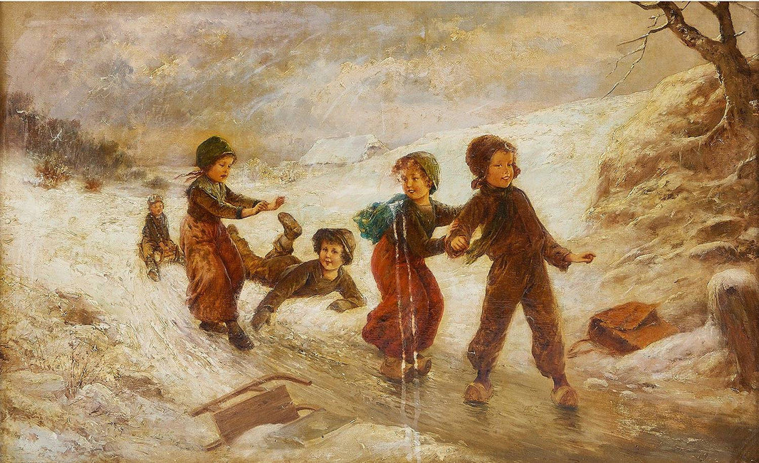 Winter by Augustus Edwin Mulready — hand-painted portrait oil painting reproduction on canvas