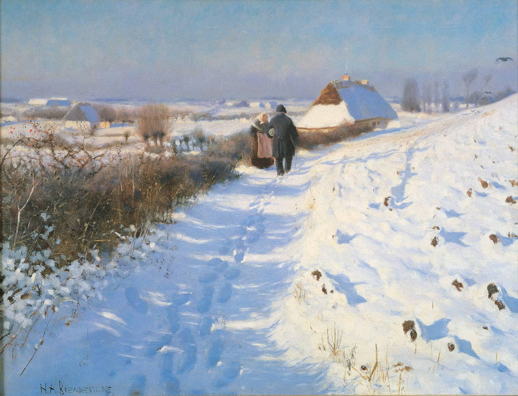 Winter by Hans Andersen Brendekilde — hand-painted landscape oil painting reproduction on canvas