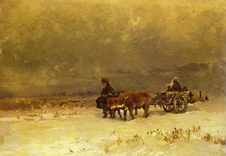 Winter in the Crimea by Fyodor Vasilyev — hand-painted animal oil painting reproduction on canvas
