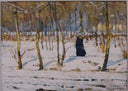 Winter in the Forest (sketch) by Petro Kholodny (Elder) — forest oil painting wall art, Impressionism