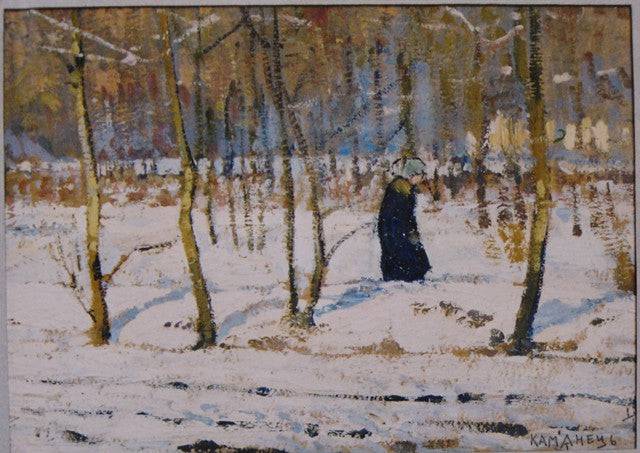 Winter in the Forest (sketch) - Petro Kholodny (Elder)