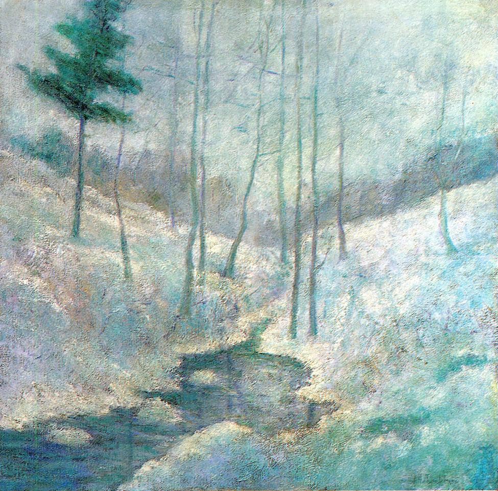 Winter Landscape by John Henry Twachtman — hand-painted architectural oil painting reproduction on canvas
